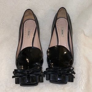 Miu Miu Black Patent Leather kitten heel size 36